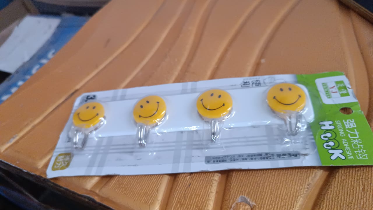 Multipurpose Self-Adhesive 4 hooks for wall Hook (1 Pc) Multipurpose Self-Adhesive 4 hooks for wall Hook (1 Pc)